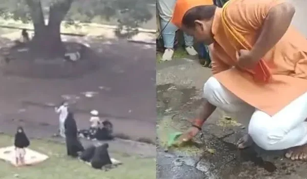 മുസ്ലീം സ്ത്രീകൾ നിസ്കരിച്ചസ്ഥലത്ത് ഗോമൂത്രം തളിച്ച് ബിജെപി